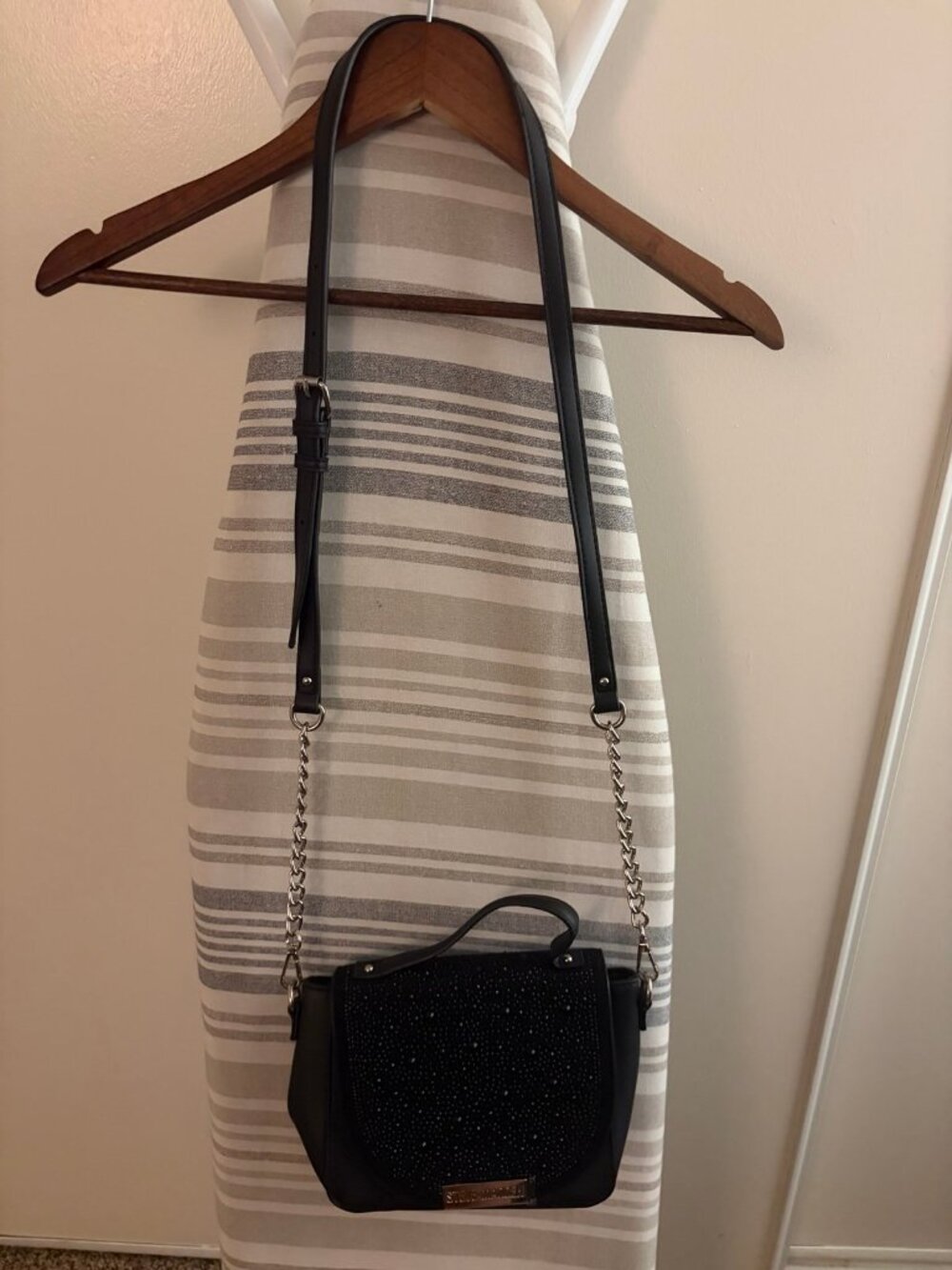 Black Embellished Crossbody Bag Steve Madden